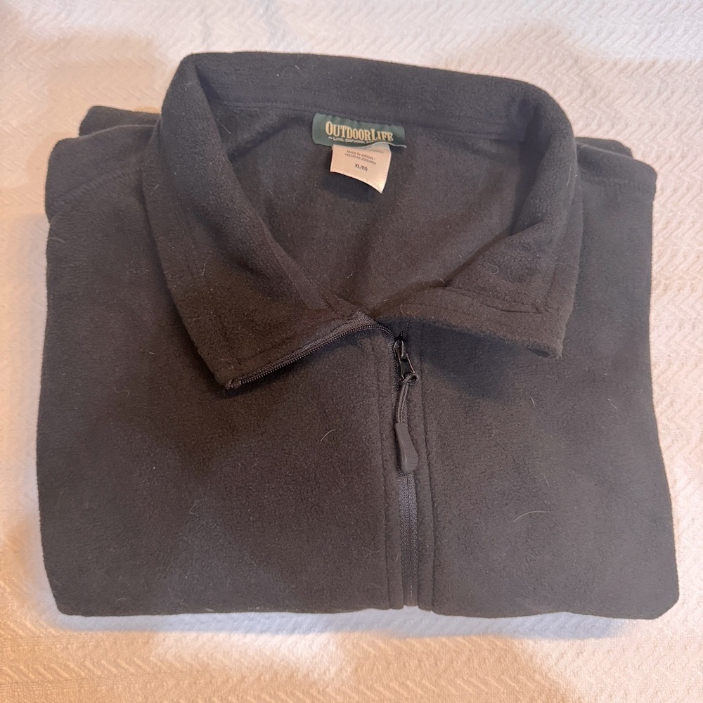 Outdoor Life pullover long sleeve sweater/jacket Black 100% Polyester XL Nice
